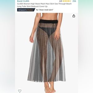 Black Tulle Long Skirt